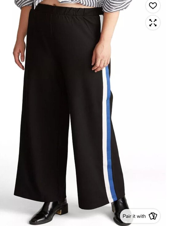 Universal Standard Pants - Universal Standard Plus Size Stephanie Wide Leg Stripe Ponte Pants M (2X)
